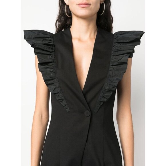 BNWT Gorgeous Black Ruffled Wool Romper - Philosophy Di Lorenzo Serafini - Picture 1 of 14